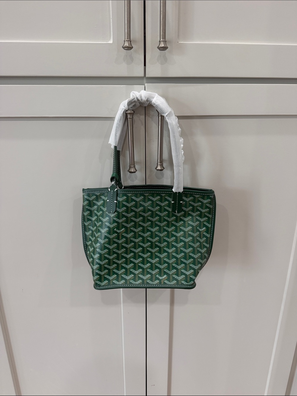 LUXURY INSPIRED Green Patterned Tote Bag- Mini - Picture 12 of 12